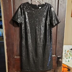 GAP Black Sequin Mini Dress